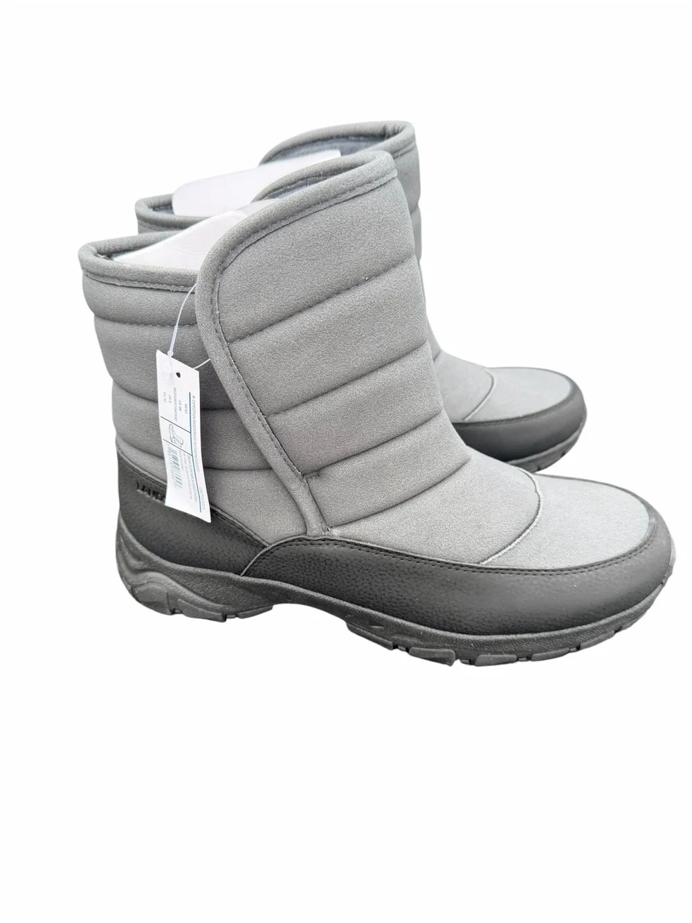 Lands End Expedition Men’s Waterproof Insulated Slip On Winter Boots Gray NWOB 9
